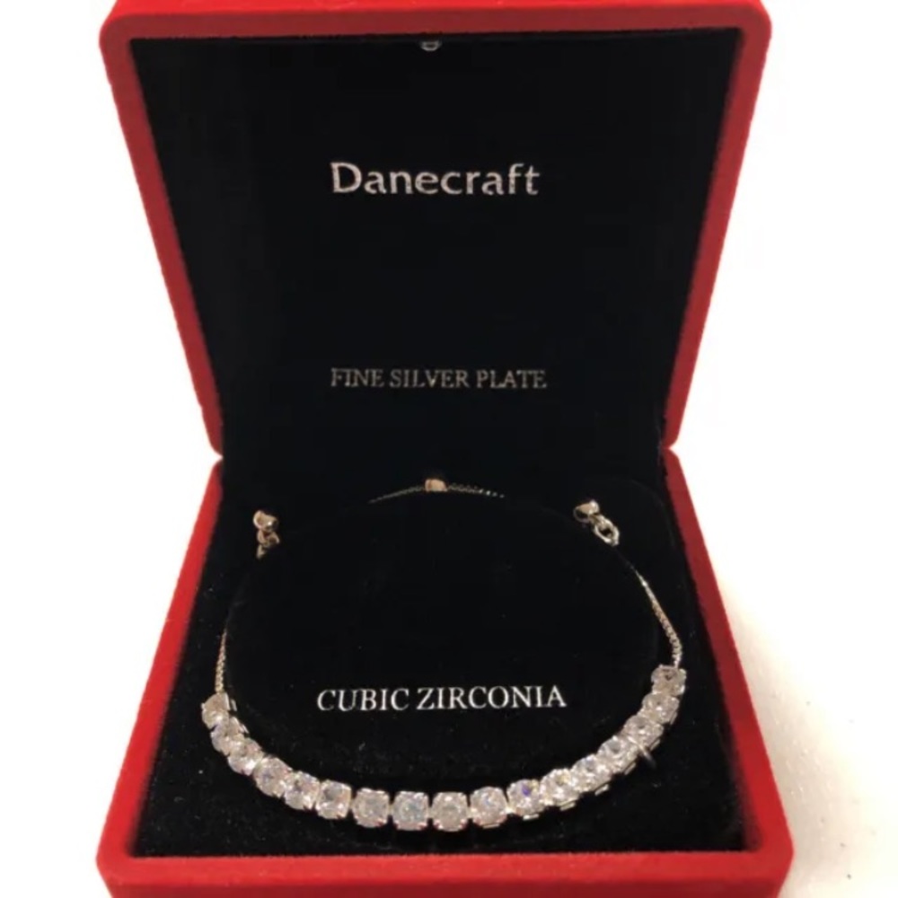 Danecraft Fine Silver Plate Cubic Zirconia Bracelet